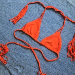 Reversible Acacia Swimwear tasseled swimsuit top